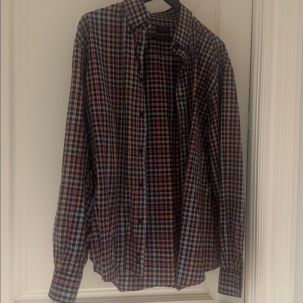 Paul & Shark Checkered Shirt in Blue, Red, and Tan - Picture 3 of 6